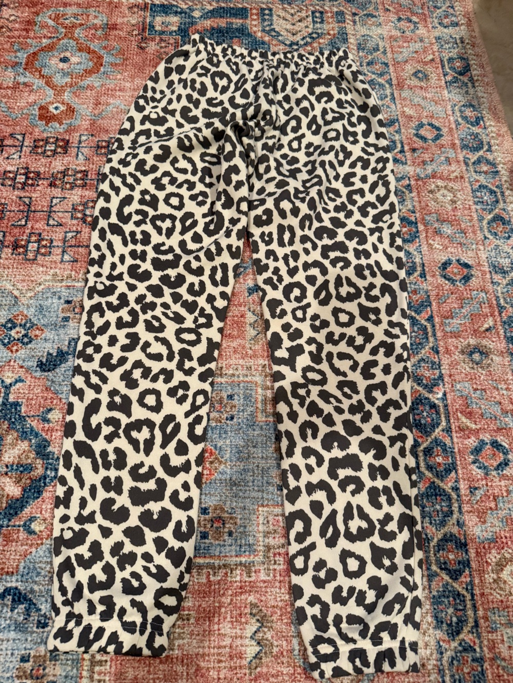 Grayson Threads Beige and Black Leopard Print Joggers